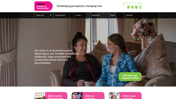 Screenshot of the London Gypsies And Travellers website
