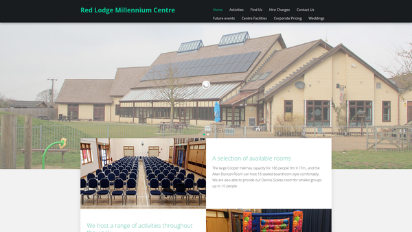 Screenshot of the Red Lodge Millennium Centre Ltd website