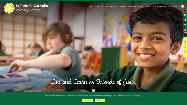 Screenshot of the St Peter's Educational Trust website