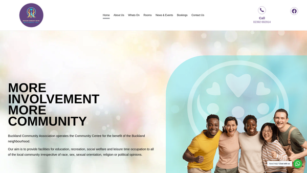 Screenshot of the Buckland Community Association website