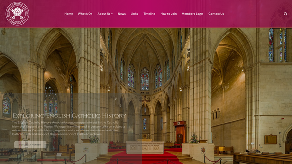Screenshot of the English Catholic History Association website