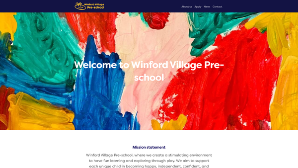 Screenshot of the Winford Village Pre-School website