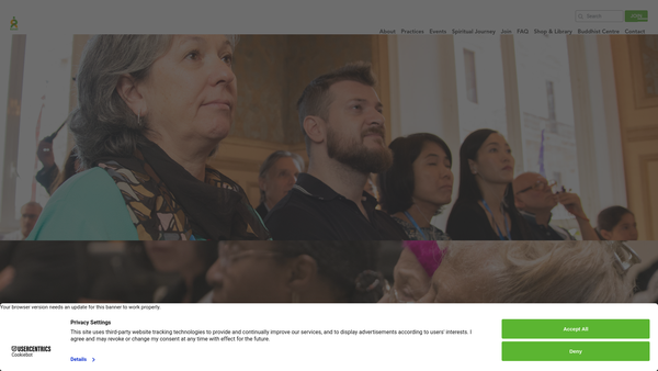 Screenshot of the Rissho Kosei-Kai Of The UK website