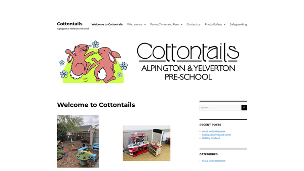Screenshot of the Alpington And Yelverton Pre-School website