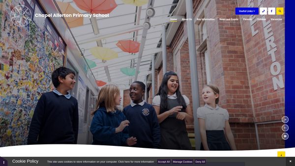 Screenshot of the Chapel Allerton Primary School Parent Staff Association website