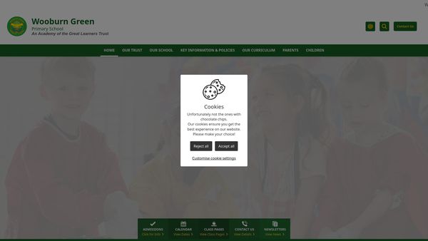 Screenshot of the Friends of Wooburn Green Primary website