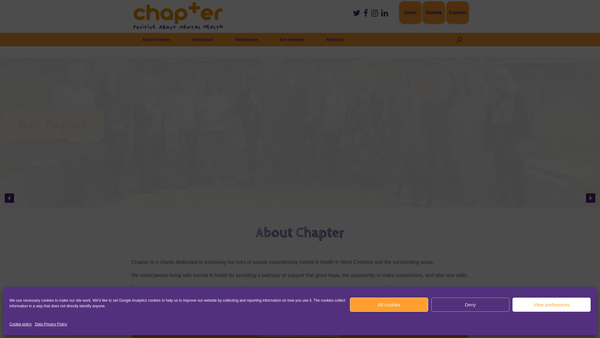Screenshot of the Chapter (West Cheshire) Ltd website