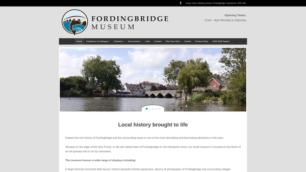 Screenshot of the The Fordingbridge Museum Trust website