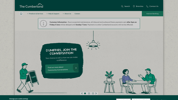 Screenshot of the Cumberland Building Society Charitable Foundation website