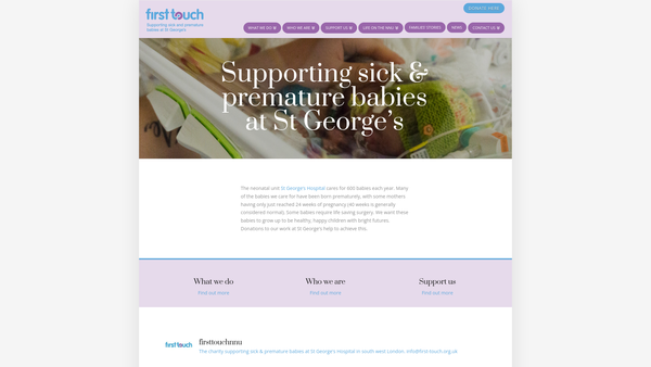 Screenshot of the First Touch website