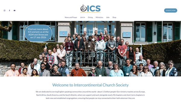 Screenshot of the Intercontinental Church Society website
