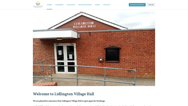 Screenshot of the Lidlington Village Hall website
