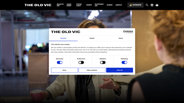 Screenshot of the The Old Vic Theatre Trust 2000 website