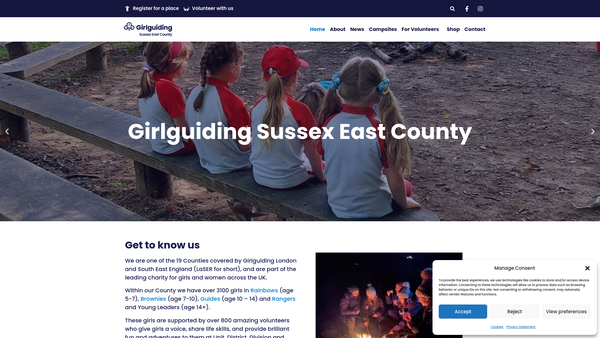 Screenshot of the Brighton West Division Guides website