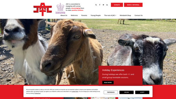 Screenshot of the Just Around The Corner website