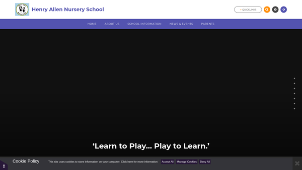 Screenshot of the Henry Allen Nursery School Fund website