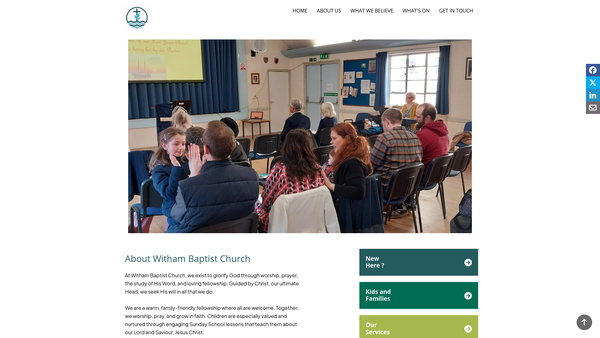 Screenshot of the Witham Baptist Church website