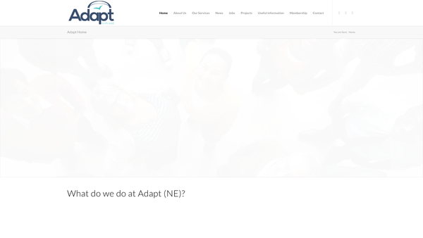 Screenshot of the Adapt (North East) website