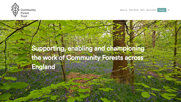 Screenshot of the Community Forest Trust website