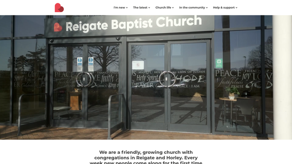 Screenshot of the Reigate Baptist Church Trust website