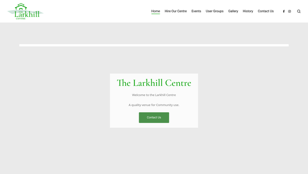 Screenshot of the Larkhill Centre Community Association website