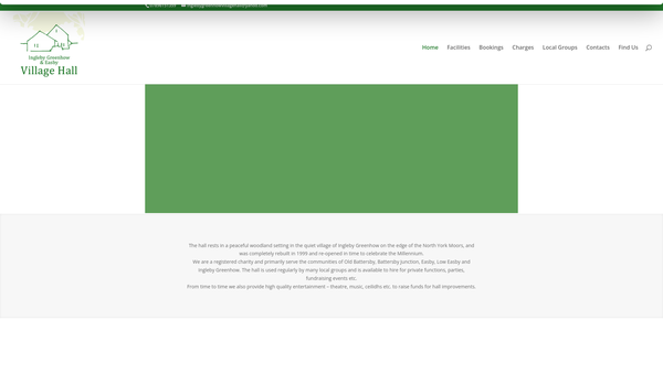 Screenshot of the Ingleby Greenhow Village Hall website