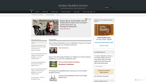 Screenshot of the Golden Buddha Centre website