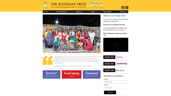 Screenshot of the The Batemans Trust website