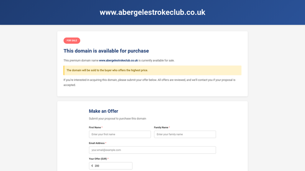 Screenshot of the The Abergele Stroke Club website