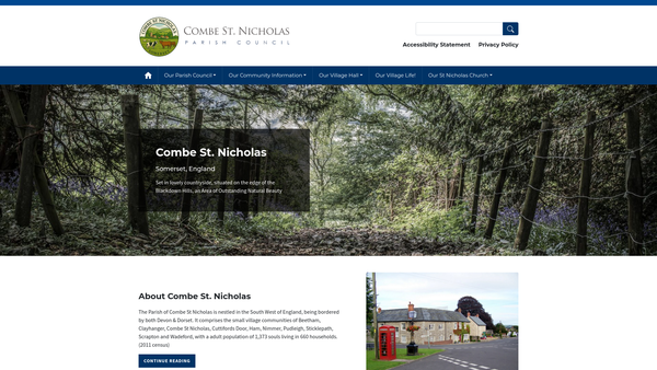 Screenshot of the Combe St Nicholas Parochial Trust website