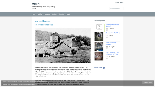 Screenshot of the Newland Furnace Trust website