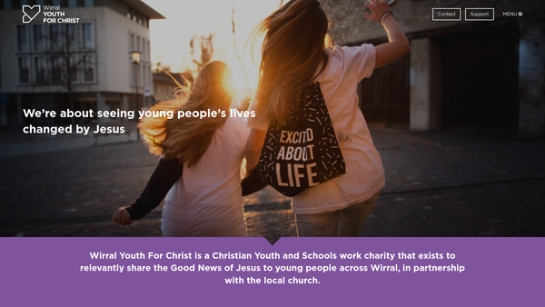 Screenshot of the Wirral Youth For Christ website