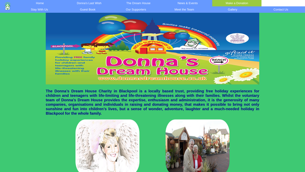 Screenshot of the Donna's Dream House website