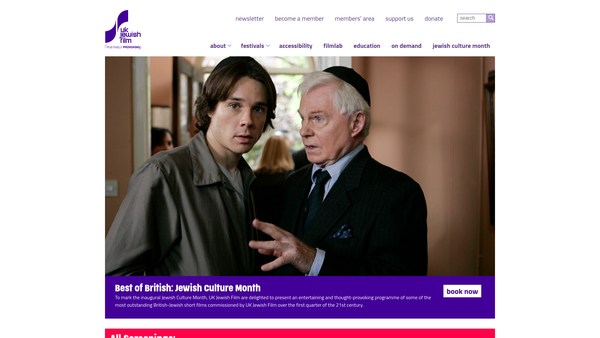Screenshot of the UK Jewish Film Ltd website