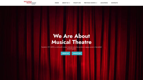 Screenshot of the The Macclesfield Majestic Theatre Group website