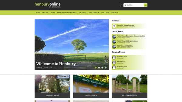 Screenshot of the Henbury Millennium Green Trust website