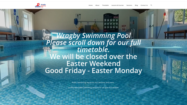 Screenshot of the The Wragby And District Swimming Club website