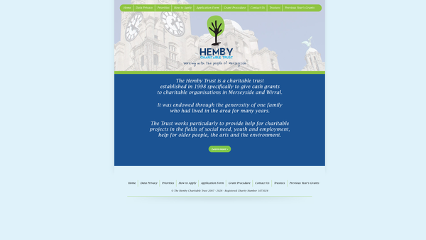 Screenshot of the The Hemby Charitable Trust website
