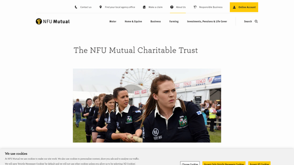 Screenshot of the The Nfu Mutual Charitable Trust website