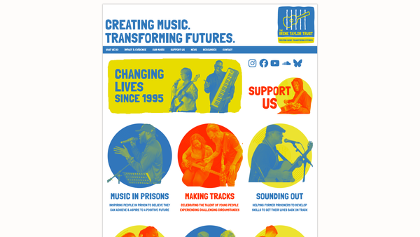 Screenshot of the The Irene Taylor Trust website