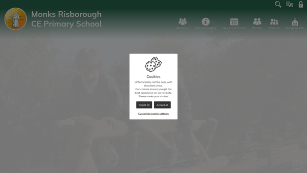 Screenshot of the Monks Risborough Church Of England Primary School Fund website