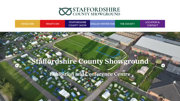 Screenshot of the Staffordshire& Birmingham Agricultural Society website