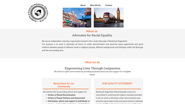 Screenshot of the Barking And Dagenham Racial Equality Council website