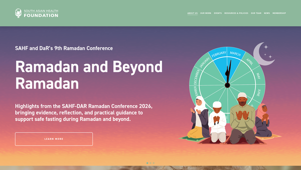 Screenshot of the The South Asian Health Foundation website