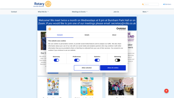 Screenshot of the Rotary Club Of Burnham Beeches Trust Fund website