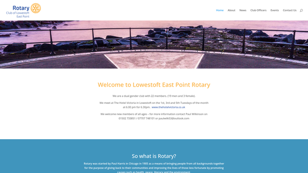 Screenshot of the Rotary Club Of Lowestoft East Point Charity Trust Fund website