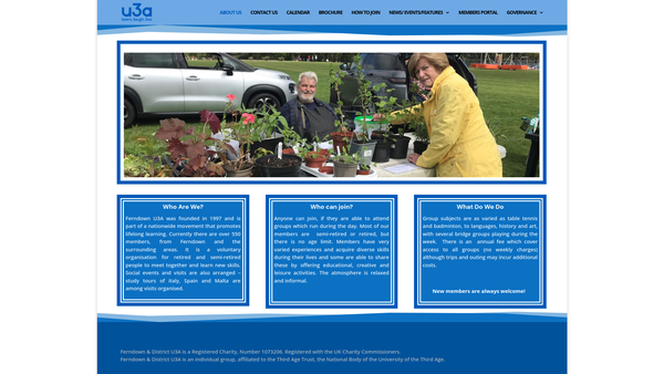 Screenshot of the The Ferndown & District U3A website
