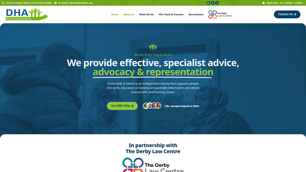Screenshot of the Direct Help & Advice Ltd website