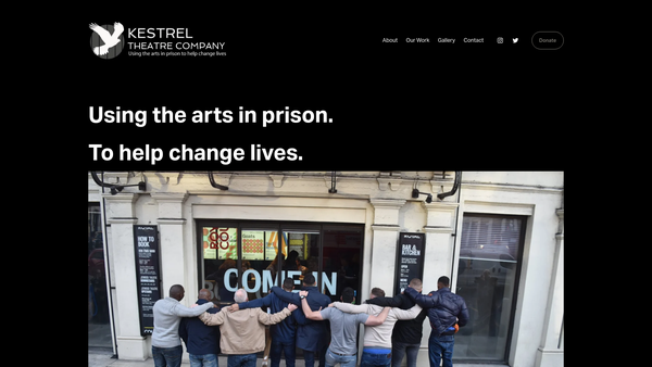 Screenshot of the Kestrel Theatre Company website