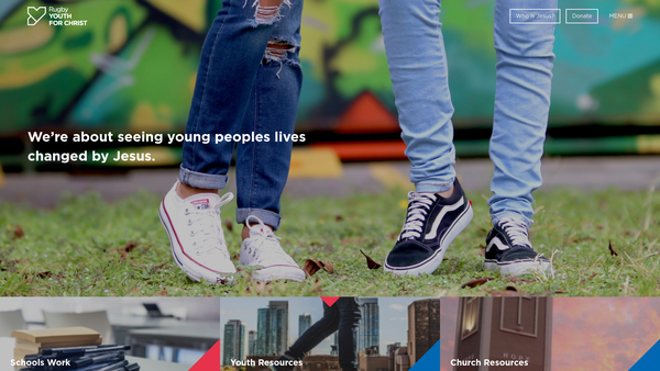 Screenshot of the Rugby Youth For Christ website
